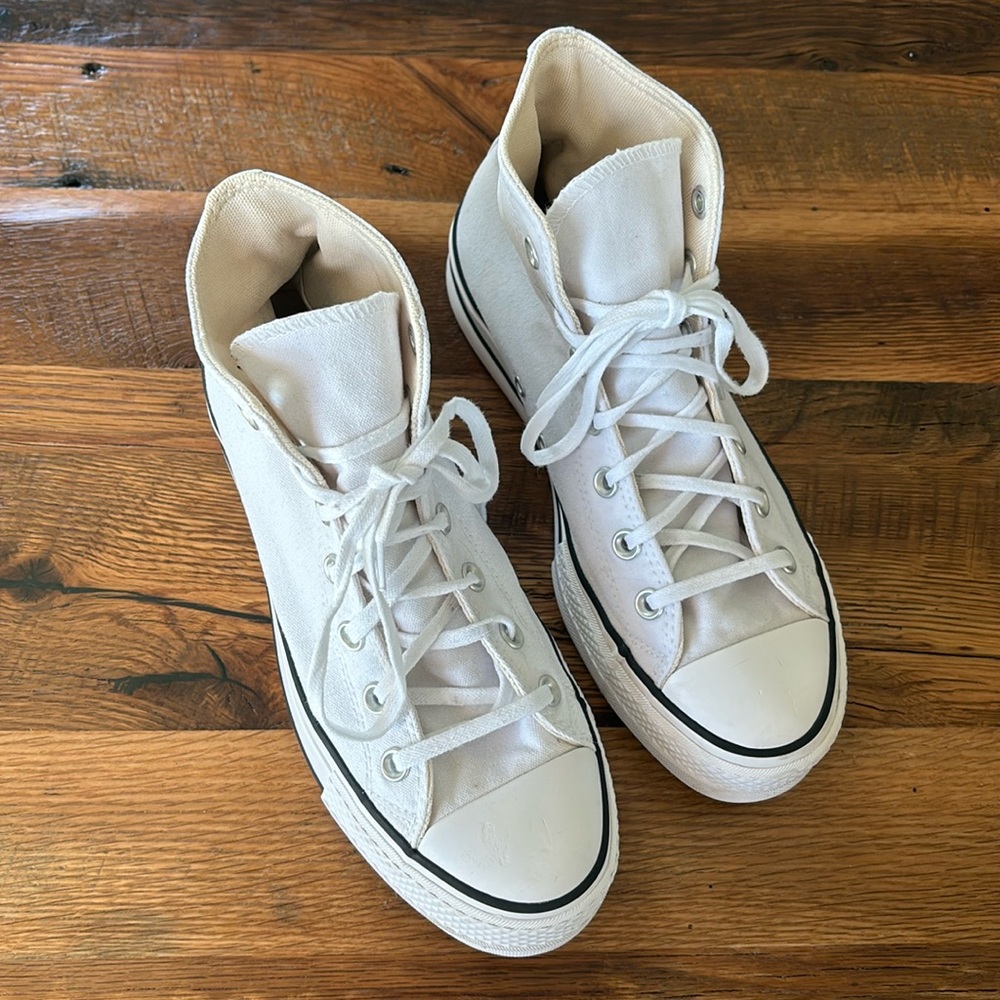 Converse High-Top Sneakers in Cream